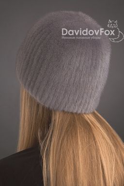 ВИДЕООБЗОР шапка Сноп норка серо-голубая - Davidovfox фото 3