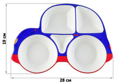 Тарелка сервировочная 28*19*3,6 см Машина 5 секций сине-красная - Elan gallery фото 7