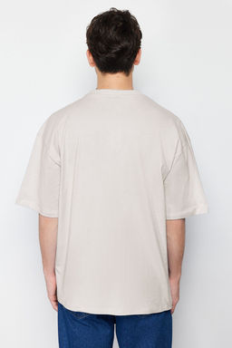 TRENDYOL MAN Haki Oversize/Genis Kesim %100 Pamuklu Bisiklet Yaka Minimal Yaz? Bask?l? T-Shirt TMNSS23TS00084 - Trendyolmilla фото 2