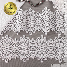 Кружево гипюр KRUZHEVO арт.TBY.16G16014 шир.105мм цв.1 белый уп.13,71м