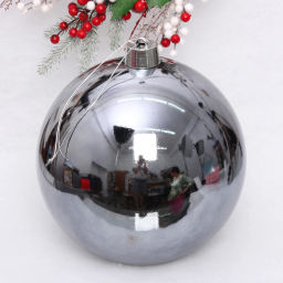 Новогодний шар 30 см "Глянец", графит