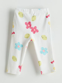 Beli Lastikli ?i?ekli K?z ?ocuk 3/4 Boy Tayt