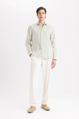 Viskon Pantolon Regular Fit Duz Paca Cepli