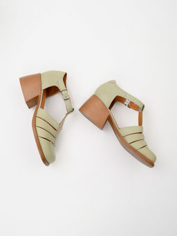 Босоножки 5036.23663bе.Вакса олива+коричневый