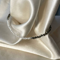 Браслет из Пирита и Жемчуга 18 см +