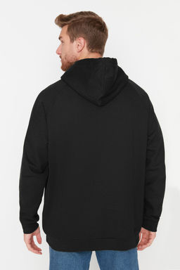 TRENDYOL MAN Siyah Basic Oversize/Genis Kesim Kapusonlu Ici Polarl? Sweatshirt TMNAW23SW00192 - Trendyolmilla фото 30