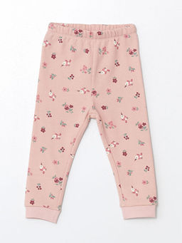 Beli Lastikli Bask?l? K?z Bebek Pijama Alt