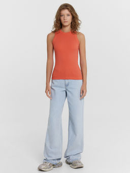 Топ женский оранжевый в рубчик - Mark formelle фото 3