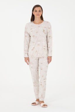 Женский бежевый пижамный комплект Неожиданная скидка в корзине - U.s. polo assn фото 4