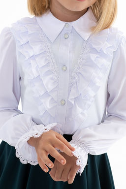 Белая школьная блуза Mooriposh, модель 06151 фото 2