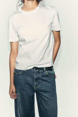 FRONT FLOWER T-SHIRT - Zara фото 3