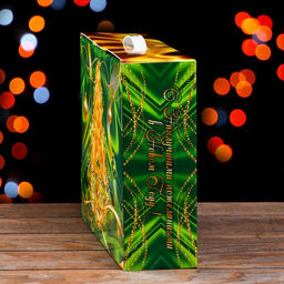 Цена за 2 шт. Подарочная новогодняя коробка Праздничный Шелк в зеленом 29?9?25 см - Simaland фото 4