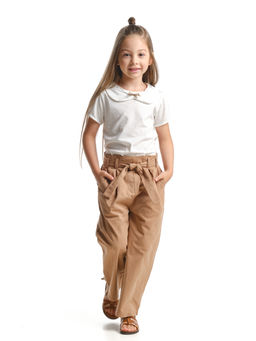 Брюки для девочки прямого кроя UD 7157 св.серый - Mini maxi фото 11