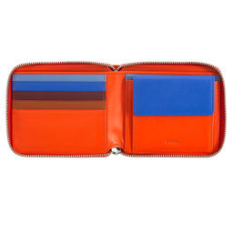 Итальянский кожаный кошелек на молнии DuDu серии Faro | тыквенно-оранжевый - Dudubags фото 2