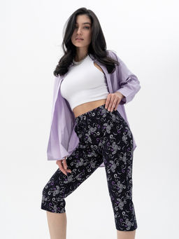 Бриджи жен.арт.1137/1-4,черно-сиреневые