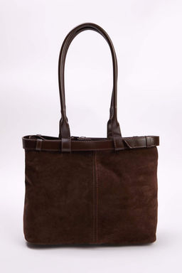 Koyu Kahverengi Hakiki Suet Kad?n Midi Boy Omuz Cantas? TAKAW26OC00086 - Trendyolmilla фото 5