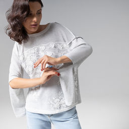 Лонгслив с разрезами на рукавах, Образ решает (grey)