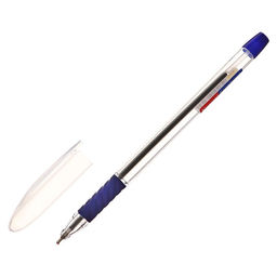 Набор 12 шт. Ручка шариковая 1,0мм синяя, с резиновым держателем (штрихкод на штуке) - Simaland фото 3