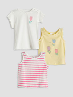 Bisiklet Yaka K?z Bebek Atlet ve Ti??rt Tak?m