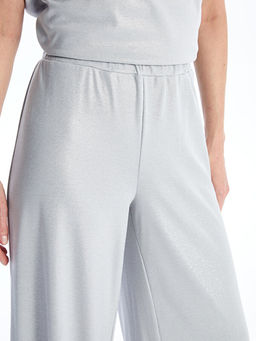 Beli Lastikli D?z Geni? Pa?a Kad?n Metalik Pantolon - Waikiki фото 3