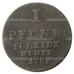 1 пфенниг 1789 года Германские государства Брауншвейг  Люнебург