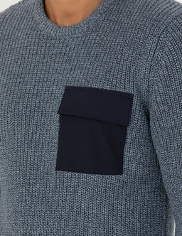 Lacivert Slim Fit Bisiklet Yaka Triko Kazak - Pierre cardin фото 7