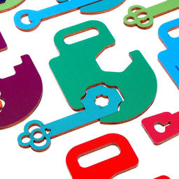 Настольная деревянная игра «Замочки и ключики», 10 ключиков и замочков