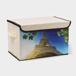 Короб стеллажный для хранения с крышкой Эйфелева башня, 382524 см