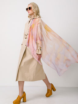 Большой, мягкий, тонкий и очень нежный двусторонний палантин с рисунком в стиле арт-деко - Tantino фото 6