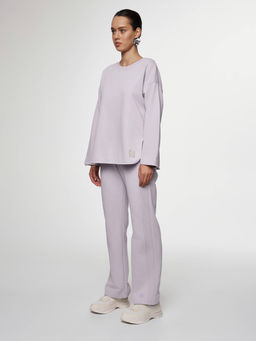 CONTE Брюки из футера с фактурными вставками по бокам LBK 2583 lavender - Conte elegant фото 2