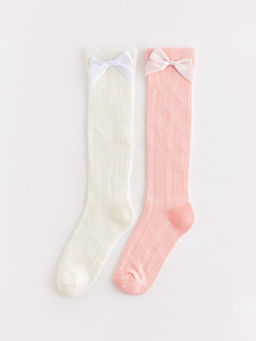 Fiyonk Detayl? K?z ?ocuk Diz Alt? ?orap 2li