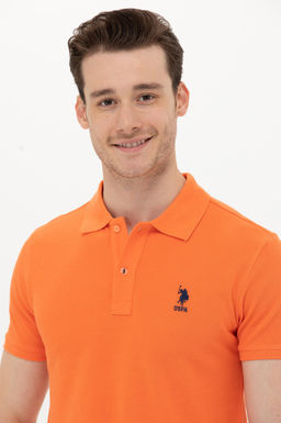 Мужская оранжевая базовая футболка с воротником-поло Неожиданная скидка в корзине - U.s. polo assn фото 3