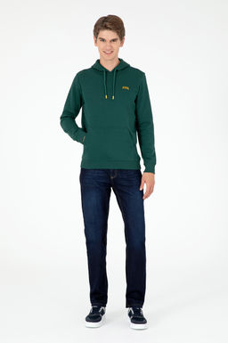 Мужской темно-зеленый базовый свитшот - U.s. polo assn фото 4