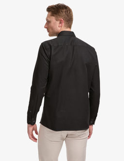 Siyah Oxford Slim Fit Kolay _t_lenebilir G_mlek