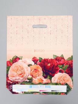 Цена за 50 шт. Пакет подарочный «Бордо», полиэтиленовый с вырубной ручкой 40×47 см, 45 мкм
