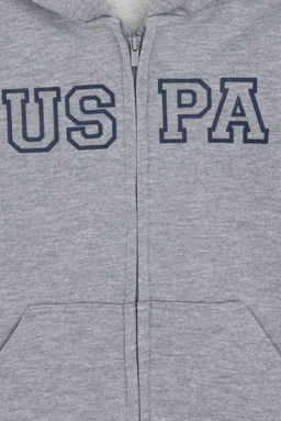 Серый меланжевый вязаный кардиган для мальчика Неожиданная скидка в корзине - U.s. polo assn фото 3