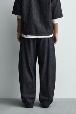 PANTAL?N BALLOON FIT PLIEGUES / Azul / ?ndigo - Zara фото 2