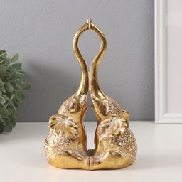 Фигурка полистоун «Слоны: прикосновение. Индейские узоры», золото, 13×6.7×19.8 см