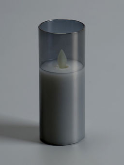 Светодиодная свеча «Серебристая», 14×5.5 см, от батареек AAx2, свечение тёплое белое