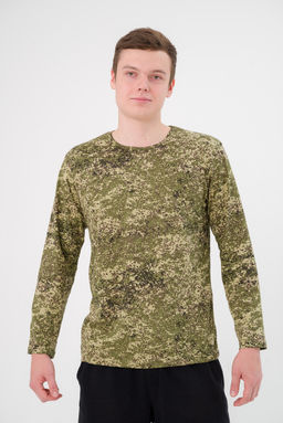 Футболка мужская длинный рукав из кулирки цифра светло-зеленый - Амадэль фото 3