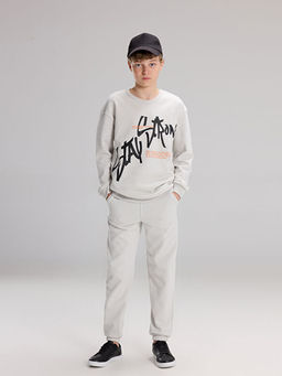 Erkek ?ocuk Bask?l? Sweatshirt