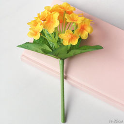 Цветок искусственный ЖЕЛТЫЙ Фиалка 22 см / W01316-2 /уп 112/300/600/ 738968
