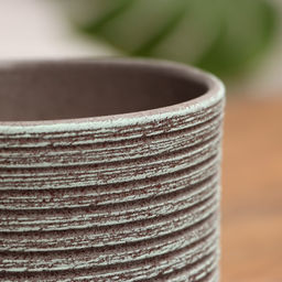Горшок для цветов Лоза, 800 мл, d=12 см, h=10 см, керамика, с поддоном, цвет зелёно-серый бук - Simaland фото 3