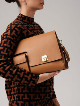 Кожаная сумка Deboro 31104 коричневый лист