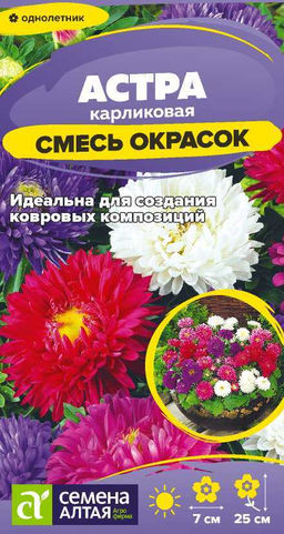 Цветы Астра Карликовая смесь окрасок/Сем Алт/цп 0,1 гр. (2028 / 31781)