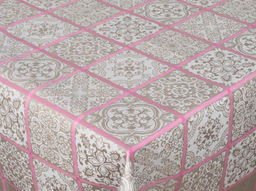 Скатерть 16С383-ШР/ст. 150*150 "Изразцы" цв. 2 рис. 48 розовый