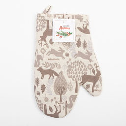 Варежка-прихватка Доляна Forest dwellers 20×27 см, 100% хл, ватин 250 г/м²