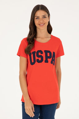 Женская красная базовая футболка