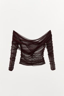 100% SILK DRAPED WRAP TOP - Zara фото 3