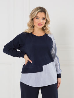 Блузка 1444 темно-синий - Novita фото 3